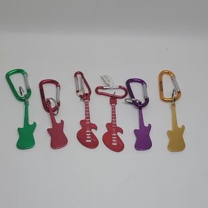 Guitar Metal Keychains Lot Of 6 New